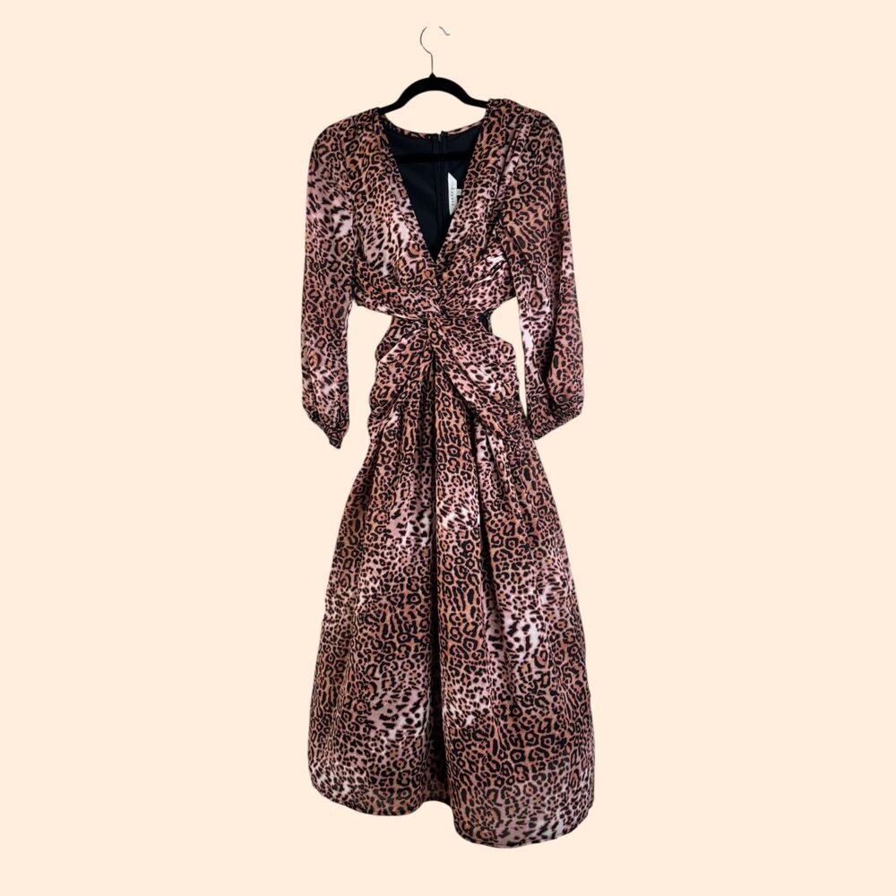Anthropologie Ranna Gill Leopard Midi Dress
